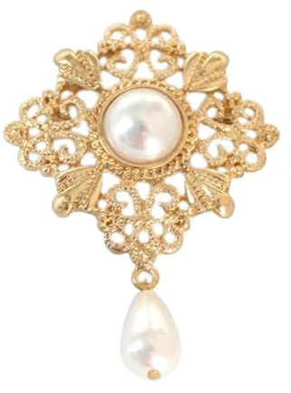 JKQBUX Versailles Series Broche élégante baroque pour femme homme fille rétro perle corsage épingle accessoire délicat