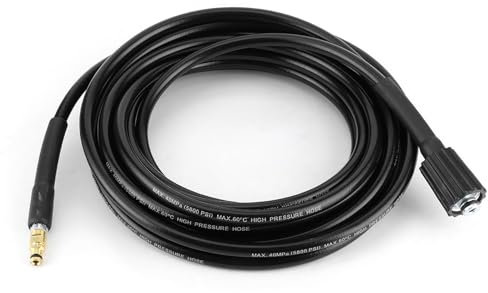 Tube de Lavage d'Extension Denash Nettoyeur Haute Pression en Caoutchouc Noir pour K2 K3 K4 K5, 4 Longueurs Disponibles, Idéal pour Nettoyer et Déboucher les Drains et les Tuyaux