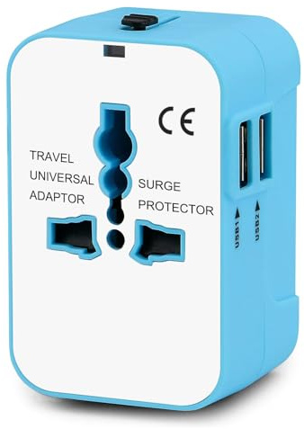 Reiseadapter Weltweit, Reisestecker Adapter Weltweit Internationaler Stecker Adapter mit 2 USB, Universal Travel Adapter Worldwide Steckdosenadapter Weltweit für USA UK EU AUS England Thailand Japan