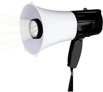 Megafon Bullhorn Handhållen megafon LED-belysning Bärbara megafoner Inspelning Bullhorn Lätt utomhusmegafonhögtalare Megafon för Demonstrationer