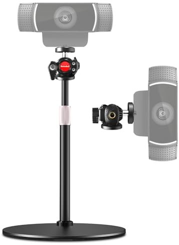 Borenbuir Webcam Stand for Desk, Height Adjustable, Desktop Webcam Tripod Mount for Logitech Brio 4K C922 C930e C920S C920 C960 C920x Camera and Other Devices with 1/4 Thread