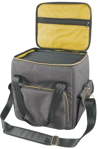 Skivförvaringslåda – albumfodral | vinylhållare | 33 x 33 x 25 cm reseorganiseringsväskor för -skivor | slitstark bärväska med avdelare rymmer upp till 45 skivor för, samling, flerfärgad, 33x33x25cm
