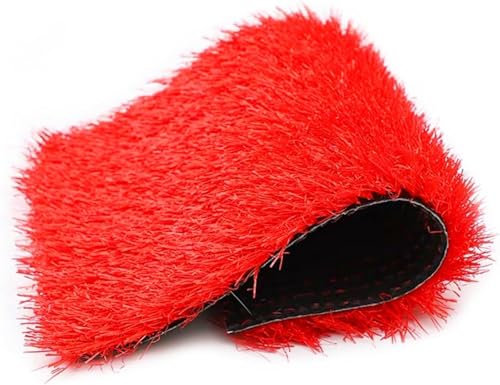 Verkligt hållbar konstgjord gräsmatta Utomhusmatta for gräsmatta Klippbar trädgårdsmatta Fake Faux Grass Car Naturlig och realistisk(Rosso,19.70X78.80in)