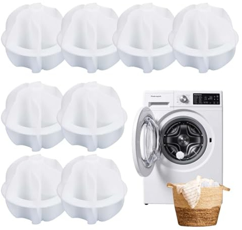 Lot de 8 Balles Boule de Lavage, Boules de Séchage Sèche-linge, Le nettoyage des vêtements, Boules de lessive, Balle de lavage Machine a Laver Réutilisable Pour le Nettoyage du Linge Domestique