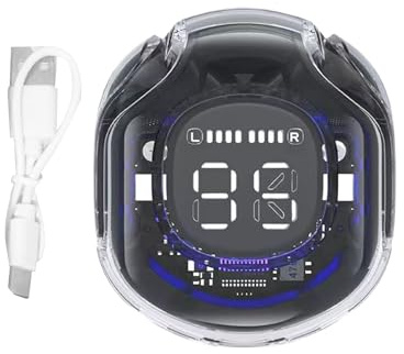 Auriculares inalámbricos con cancelación de ruido – Auriculares inalámbricos con cancelación de ruido clara con pantalla digital LED de 5.4, control táctil inteligente, tiempo de reproducción largo