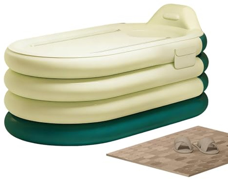 Bañera Inflable Cubo Portátil para Lavar el Cuerpo con Bomba de Pie