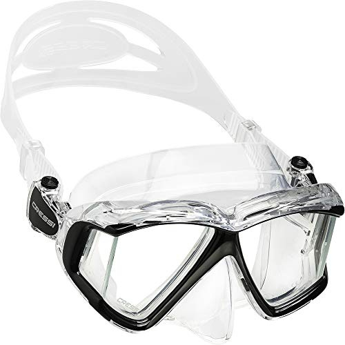 Cressi 4 Window Panoramic Snorkeling Scuba Diving Mask with Neoprene Strap, S...