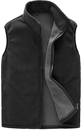 DAIHAN Homme/Femme Hiver Gilet Chaud Doublure polaire Softshell Bodywarmer Gilet Confortable Veste sans manches avec poches Hommes Noir L