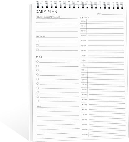 Undated 24 Hour Daily Planner with To Do List for Work & Personal Life