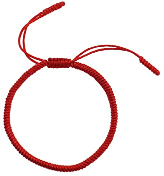EMSea röda flätade armband handgjort armband vattentätt reparmband justerbart 16,5-25 cm buddhistiskt handledsband för kvinnor män handgjorda smycken festtillbehör, 16.5 inch, Nylon