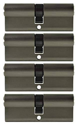 LÖWEN 60 mm 4x Zylinderschloss 30/30 Doppelzylinder gleichschließend Massive Schließzylinder inkl. 20 Wendeschlüssel A:30 B:30 4 er Set (60 mm 30/30, Profilzylinder 4 er Set gleichschließend)