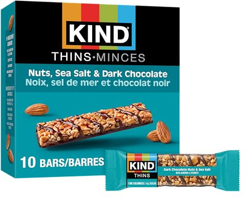 KIND THINS Nut Sea Salt & Dark Chocolate, Gluten Free Bars, 21g Bar (10 Count)