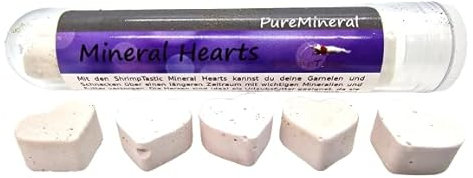 Schmitt Aquaristik Mineral Hearts Pure Mineral / 10 Stück Garnelen Mineralien Aufbereiter Schnecken Futter