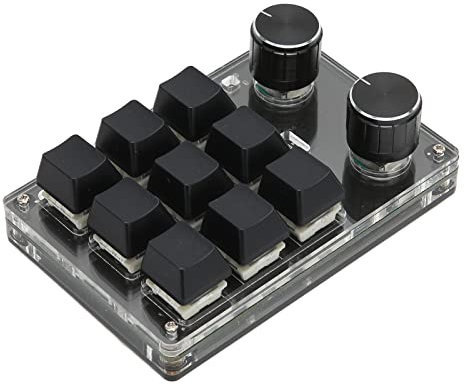 Annadue OSU Keypad 9 Key Gaming Keyboard, USB Mini 9 Key Keypad Mechanical Gaming PC Keyboards, Keys Wired USB/Wireless Bluetooth, Dual Knob DIY Programmable Keyboard.