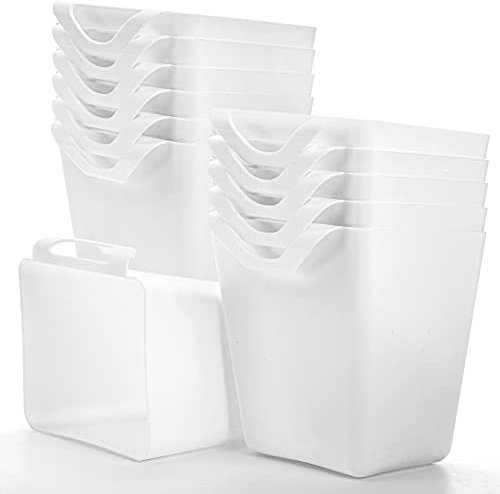 ZEAYEA 12 Pack Hanging Storage Container Bucket, Utility Rolling Cart Accessories, Hanging Pencil Holder, Space Saving Hanging Cup Holder for Organize Home Kitchen Office Craft Supply