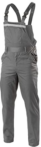 Högert Technik – Arbeitsschutz Latzhose FABIAN, Dunkelgrau Hosen für Herren mit Elastischen Trägern, 3 Taschen, reflektierenden Elementen, Größe 3XL