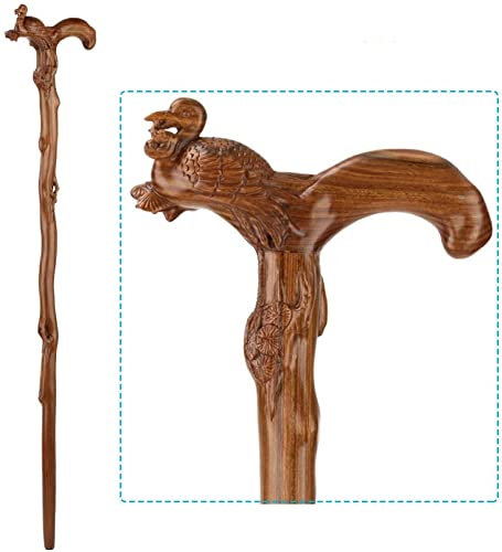 Canne en Bois Bâton de Marche Solide Robinet de Canne en Bois Bâton de Marche Séquoia Vieil Homme Béquilles Sculpture sur Bois Cadeaux d'anniversaire Bâtons pour Personnes âgées, Personnes âgées