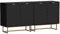 UEV Sideboard 2er Set, 160x40x77,5cm schwarz, Kommode mit 4 Türen und verstellbare Ablagen, TV Board, Aufbewarhungsschrank, Kücheschrank, Mehrzweckschrank für Wohnzimmer Schlafzimmer