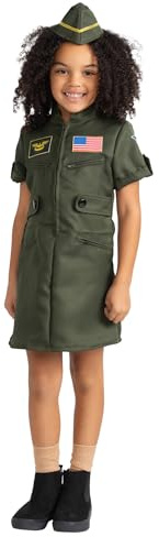 Dress Up America Fighter Pilot Costume for Girls - Air Force Fighter Pilot Dress - Top Gun Dress Up Suit for Girls