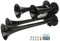 Elektrisches Horn 12V, 150DB Druckluft Hupe Mit 4 Trompeten - Wasserdicht, Schwarz - Für LKW, Züge, Boote, Auto