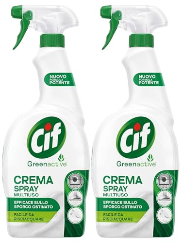 Detergente CREMA SPRAY Multiuso, Efficace Sullo Sporco Ostinato, Facile Da Risciacquare, Formula Potenziata e Innovativa, Adatto a Tutte le Superfici, Facile da Risciacquare 650ml (2 Spray)
