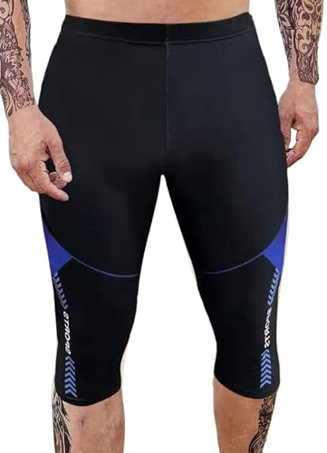 FEOYA Jammer Baddräkt för män snabbtorkande Mid Jammers, badbyxor, strand, surfning, fitness, träning, badbyxor för män, BLÅ, S