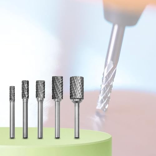 babominimer Fraise rotative en carbure avec tige de 6 mm pour meulage du métal, ébavurage, nettoyage de soudure et finition – Foret à tête de fraise à double fente, 16-25 mm (14 mm)