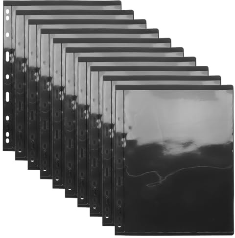 Páginas de Sellos para Carpeta de Álbumes de Sellos Pet Negro 10 Piezas