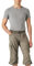 Timezone Herren Shorts Loose Miles 3/4 Cargo incl. Belt, Grau (Military 6168), W32