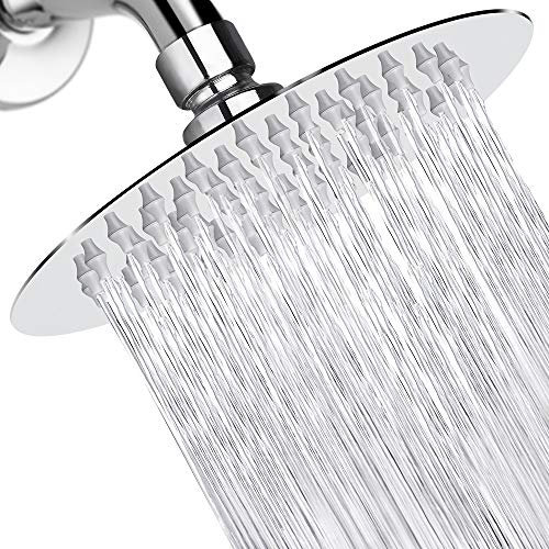 NearMoon Rain Shower Head, Ultra-Thin Design-Pressure Boosting, Awesome Some Experience, High Pressure High Flow Stainless Steel Rainfall Shower Head (6 Inch,Chrome Finish)