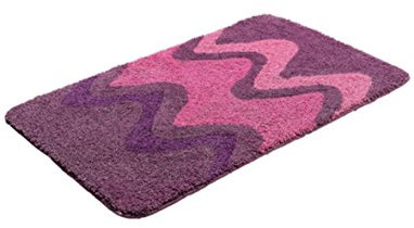 Gardinenbox Badematte, Farbe Beere, 1 Stück, My Home, Grösse: ca. 75 cm, rund, rutschhemmender Rücken