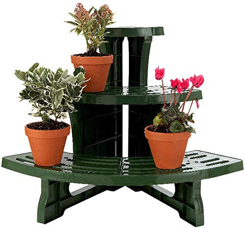 Burwells 3-tier Etagere Potted Plant Pot Display Stand - Indoor & Outdoor Garden Use - Corner