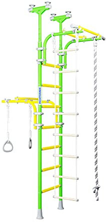 Barras de Pared de Metal Transformador, Escalera Sueca, Escalera de Gimnasia montada a presión, Barra de dominadas, Verde