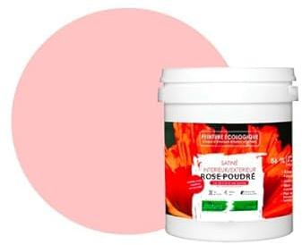 BOX DECO COULEURS Pintura natural ecológica interior exterior con aspecto satinado Natura – 1 l/13 m² [Clase energética A+], rosa polvoreado