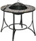 Outsunny Braciere Barbecue da Giardino con Coperchio Parascintille e Attizzatoio, 75x75x60cm, Nero