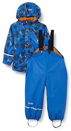 CareTec Rain Suit - PU w. fleece, Impermeabile e pantaloni impermeabili Bambini e ragazzi, Buckthorn Brown (258), 12-18 mesi