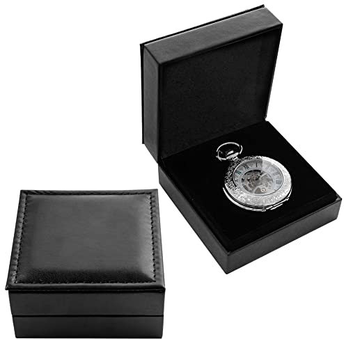 Tiong Vintage PU Leather Pocket Watch Box Luxury Storage Pocket Watches Protector Display Storage Gift Box