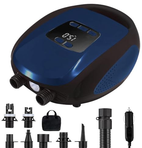 Sup Pumpe Elektrisch,20 PSI Hochdruck Elektrische SUP Luftpumpe,12 V DC Auto-Off für Aufblasbaremit,für Stand Up Paddle Boards, Kajaks, Zelte, Matratzen,Schlauchboot