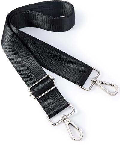 KALIDI Schwarzer Schultergurt für Taschen, 3.8cm Breiter Taschengurte Zum Wechseln Breiter schulterriemen für taschen