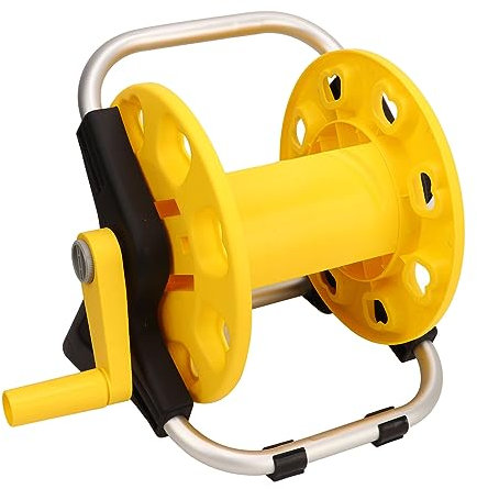 NLDGR Gartenschlauch-Aufroller, Gelber Schlauchaufroller, Garten-Wasserpfeifenwagen, Wasserschlauchhalter, Gartenschlauch-Aufbewahrung, Schlauchaufroller, für Hinterhof, Garten