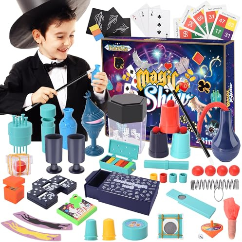 Nicella Magic Kit - 208+Magic Tricks for Kids Age 6-8, Magic Set with Manual and Video for Beginners and Kids, Christmas Halloween Birthday Gifts Toys for Ages 6 7 8 9 10 11 12 Years Old Boys Girls