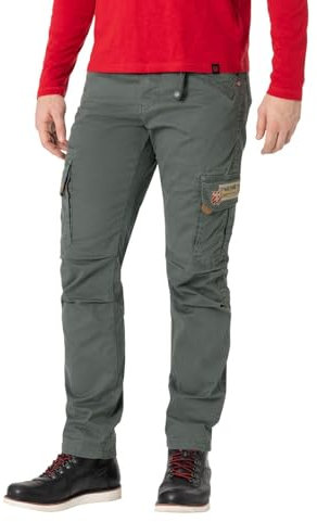 Timezone Herren Cargo Regular Roger TZ - Regular Fit - Grau Schwarz W29-W40, Größe:38W / 34L, Farbe:Iron Grey 8018