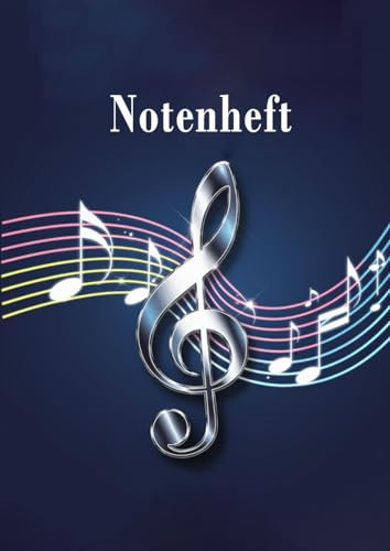 Notenheft A4 – Mit 106 Seiten 12 Notensystemen pro Seite | Für Musiker, Komponisten, Lehrer & die Schule: Leeres Notenbuch, blanko Notenblätter, großzügiger Stave Abstand, robustes mattes Cover