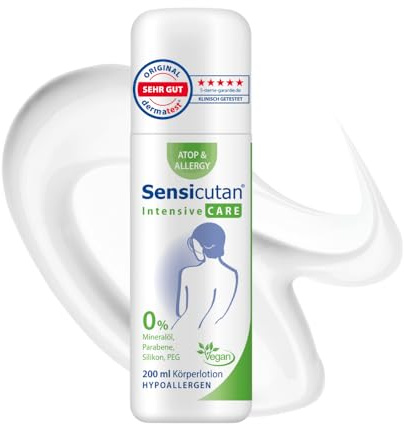Sensicutan® Intensive Care Körperlotion 200 ml - klinisch geprüfte fettreiche Intensivpflege für extrem trockene und empfindliche Haut - Hypoallergen - natürlich & vegan