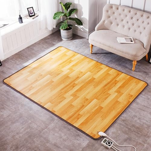 Alfombrilla calefactora para pies, almohadilla térmica de cristal de carbono, alfombra eléctrica con temporizadores y configuración de calefacción, calentadores de pies(50x150cm)
