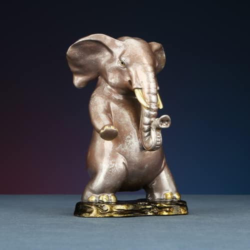 Escultura de elefante de Kungfu de latón, estatua de elefante de pie de metal, modelo artesanal, adorno de escritorio, bar, hogar, sala de estar, estantería, vinoteca, accesorios de decoración.