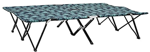 Owoxanthellate Double Folding Sun Lounger 48.8x76.4x17.3 Leaf Print 600D Polyester Chaise Lounge Outdoor for Beach Patio Garden or Camping