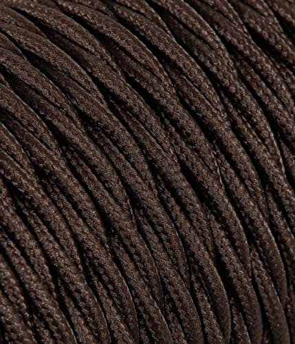 Cable eléctrico trenzado/trenzado revestido de tela, color marrón, sección 3 x 2,50 (5 metros)