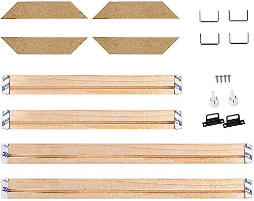 Awesocrafts DIY Frames Stretcher Bars for Canvas Paintings, Solid Wooden Frame (4 Sticks a Set) (Type A, 16”x16”)
