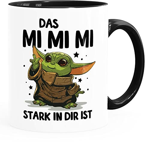 MoonWorks Kaffee-Tasse mit Spruch Das Mimimi stark in dir ist Baby Bürotasse lustige Kaffeebecher Weiss-innen-schwarz standard